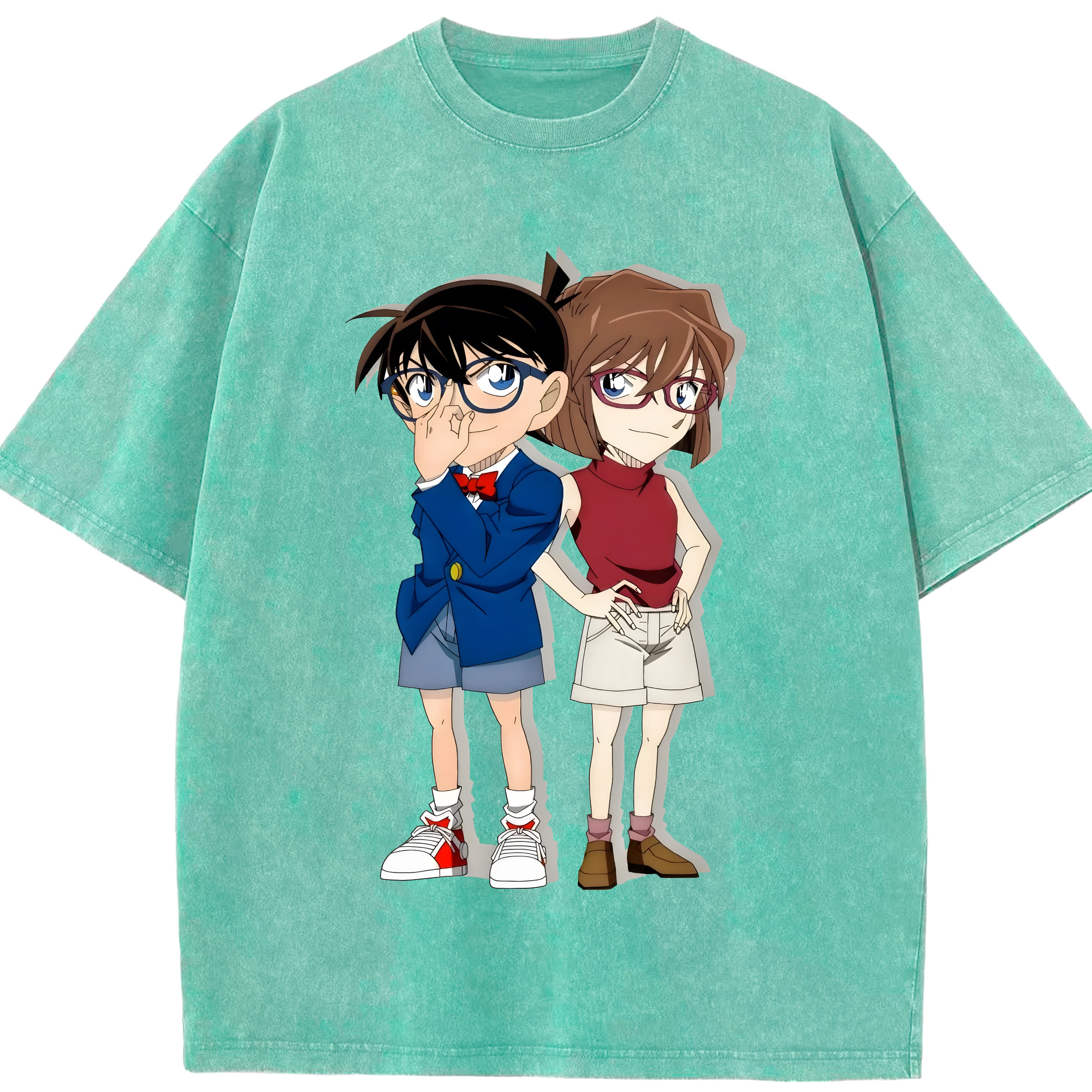 （画像用） 名探偵コナン 灰原 哀 はいばら あい Detective Conan Anita Hailey、Vi Graythorn Haibara Ai 綿100% ヴィンテージ風 半袖Tシャツ（フロントプリント）